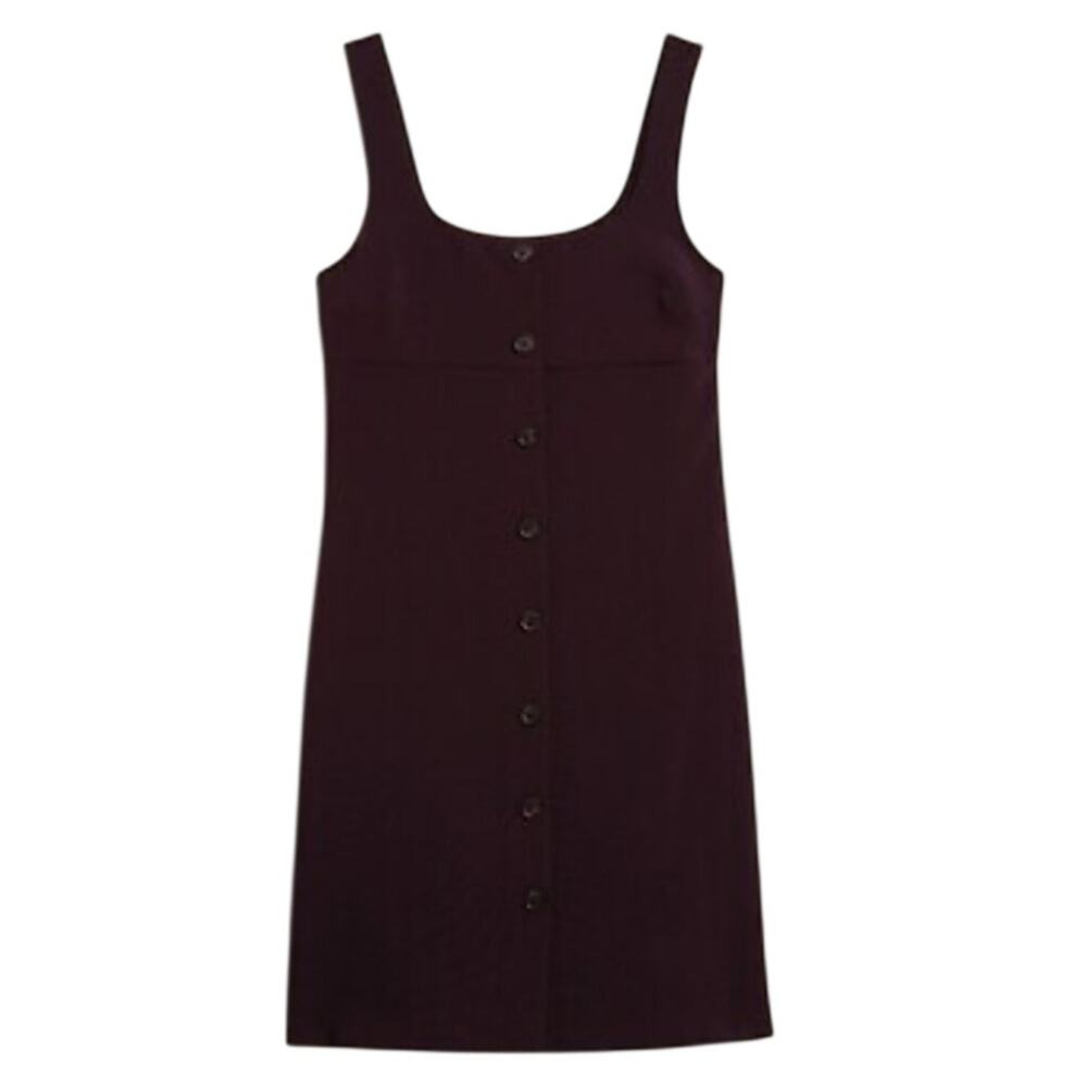 Banana Republic Plum Button Front Midi Dress Preppy Workwear Size 8
